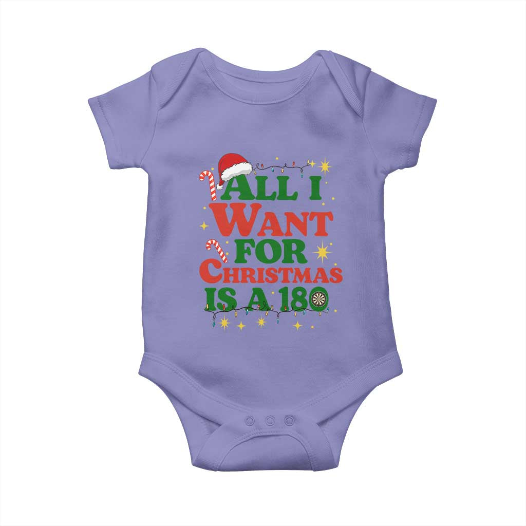 Funny Dart Player Baby Onesie All I Want For Christmas Is A 180 TS12 Violet Print Your Wear