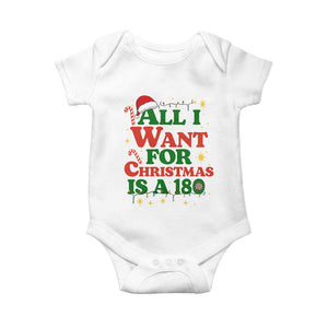 Funny Dart Player Baby Onesie All I Want For Christmas Is A 180 TS12 White Print Your Wear
