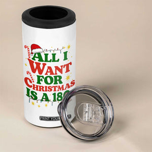 Funny Dart Player 4 in 1 Can Cooler Tumbler All I Want For Christmas Is A 180 TS12 Print Your Wear