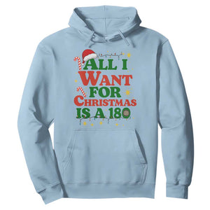 Funny Dart Player Hoodie All I Want For Christmas Is A 180 TS12 Light Blue Print Your Wear
