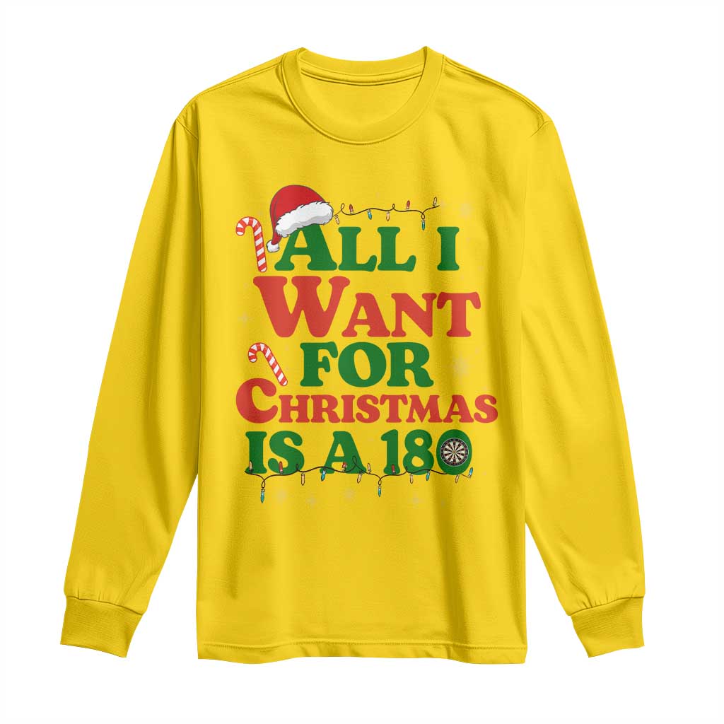 Funny Dart Player Long Sleeve Shirt All I Want For Christmas Is A 180 TS12 Daisy Print Your Wear