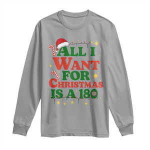 Funny Dart Player Long Sleeve Shirt All I Want For Christmas Is A 180 TS12 Sport Gray Print Your Wear