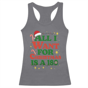 Funny Dart Player Racerback Tank Top All I Want For Christmas Is A 180 TS12 Charcoal Print Your Wear