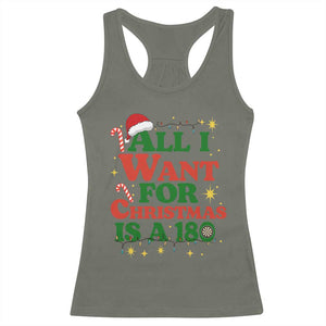 Funny Dart Player Racerback Tank Top All I Want For Christmas Is A 180 TS12 Military Green Print Your Wear
