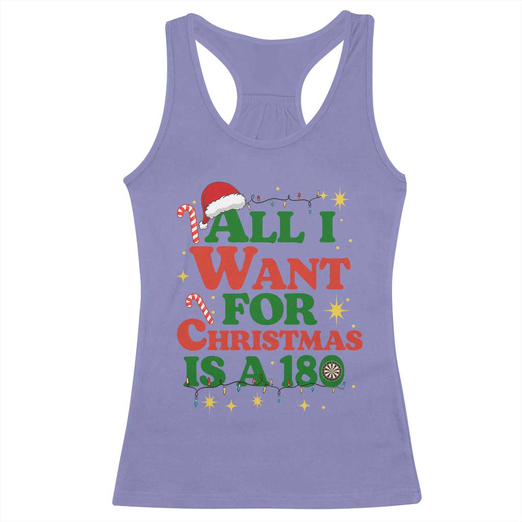 Funny Dart Player Racerback Tank Top All I Want For Christmas Is A 180 TS12 Violet Print Your Wear