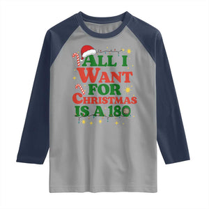 Funny Dart Player Raglan Shirt All I Want For Christmas Is A 180 TS12 Sport Gray Navy Print Your Wear