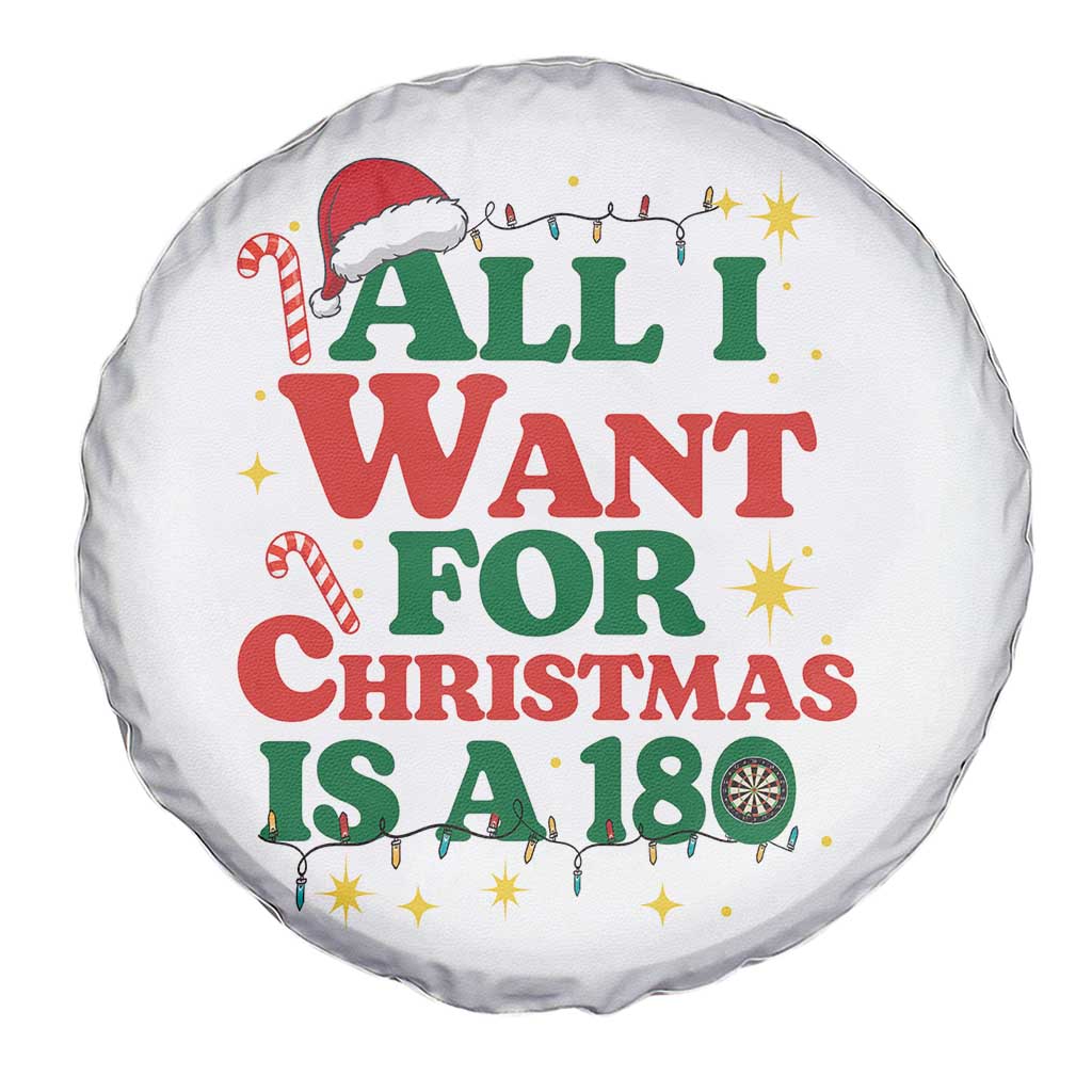 Funny Dart Player Spare Tire Cover All I Want For Christmas Is A 180 TS12 Print Your Wear