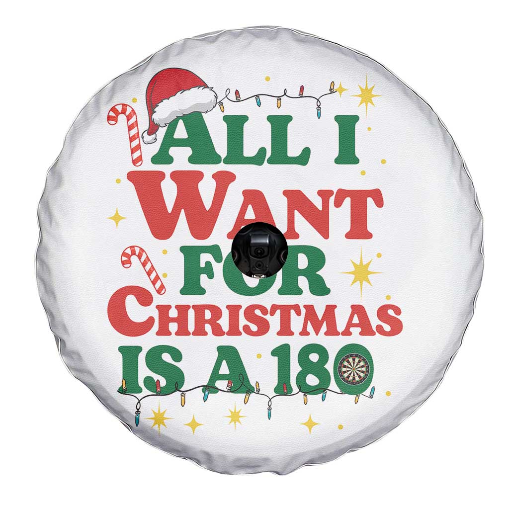Funny Dart Player Spare Tire Cover All I Want For Christmas Is A 180 TS12 Print Your Wear