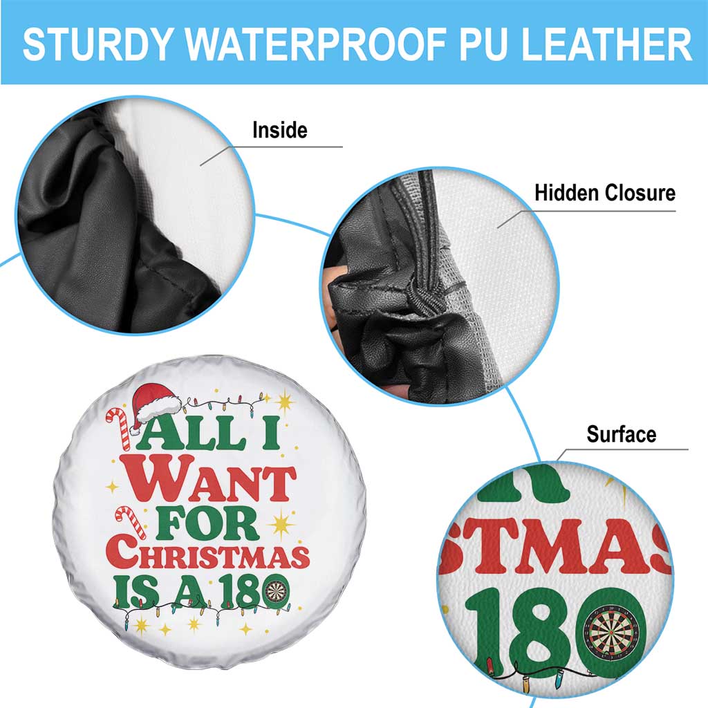Funny Dart Player Spare Tire Cover All I Want For Christmas Is A 180 TS12 Print Your Wear