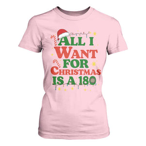 Funny Dart Player T Shirt For Women All I Want For Christmas Is A 180 TS12 Light Pink Print Your Wear