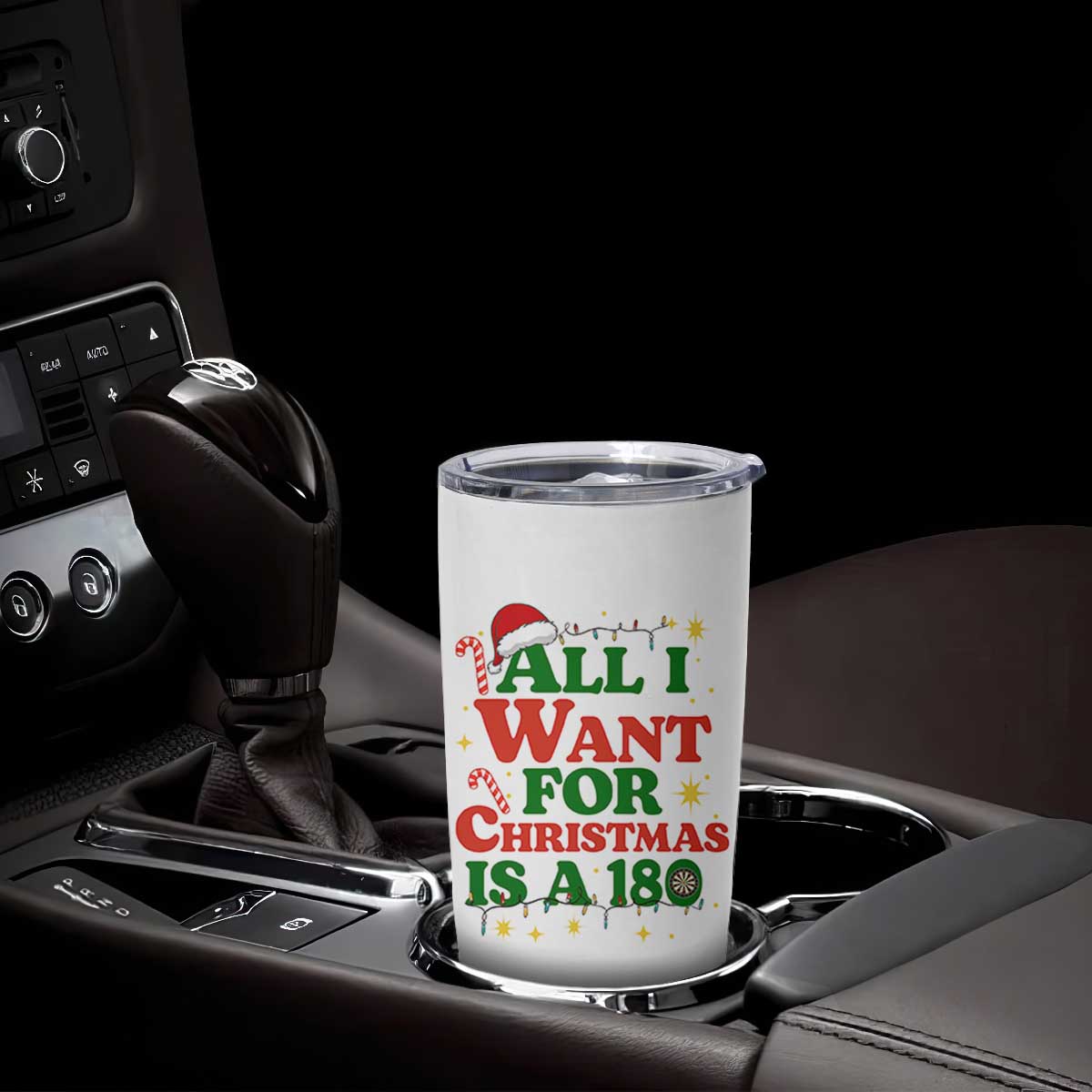 Funny Dart Player Tumbler Cup All I Want For Christmas Is A 180 TS12 Print Your Wear