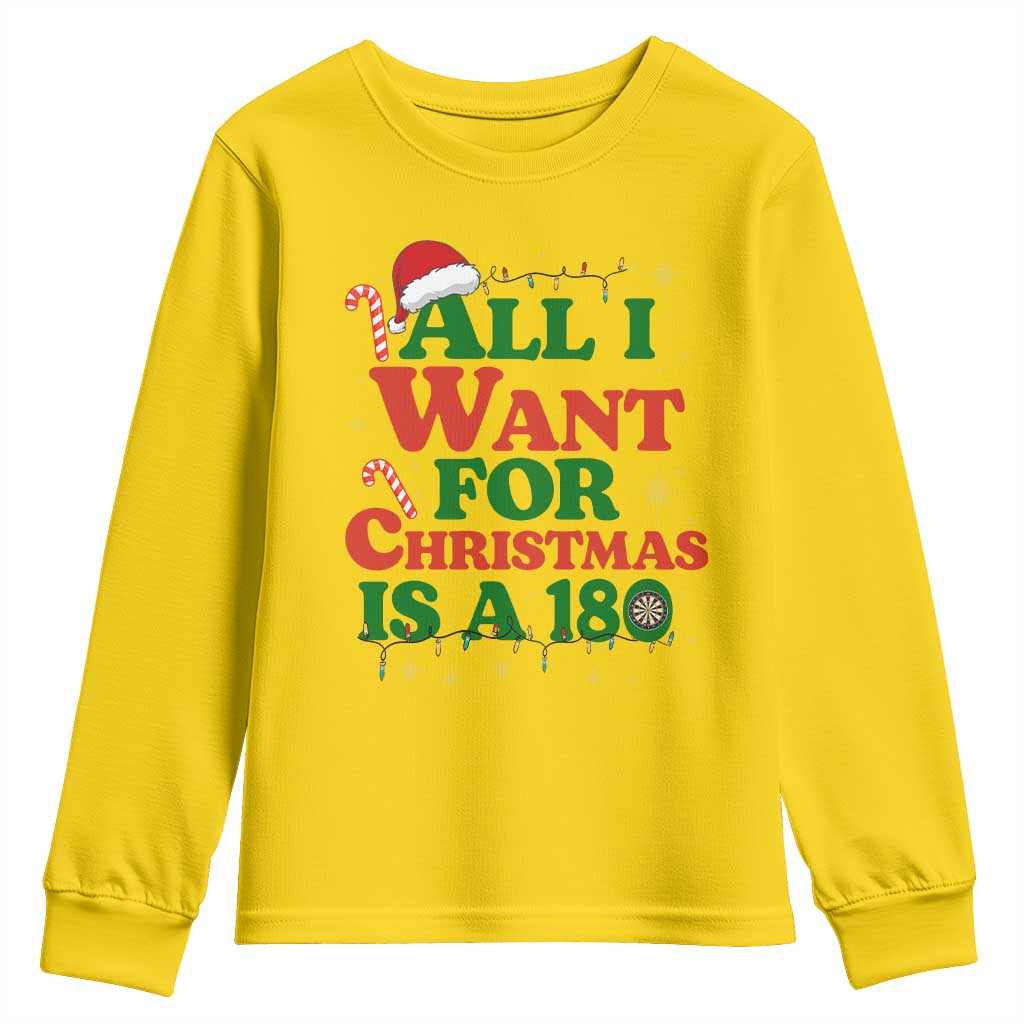 Funny Dart Player Youth Sweatshirt All I Want For Christmas Is A 180 TS12 Daisy Print Your Wear