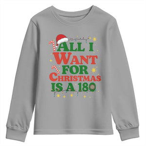 Funny Dart Player Youth Sweatshirt All I Want For Christmas Is A 180 TS12 Sport Gray Print Your Wear