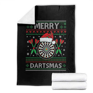 Christmas Dart Player Gift Throw Blanket Merry Dartsmas TS12 Black Print Your Wear