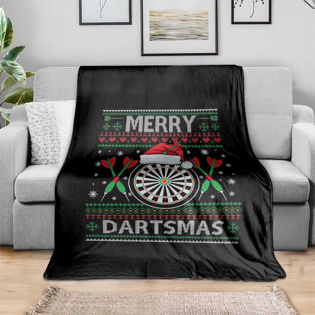 Christmas Dart Player Gift Throw Blanket Merry Dartsmas TS12 Print Your Wear