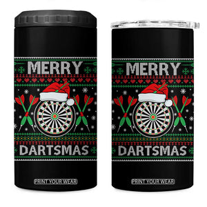 Christmas Dart Player Gift 4 in 1 Can Cooler Tumbler Merry Dartsmas TS12 One Size: 16 oz Black Print Your Wear