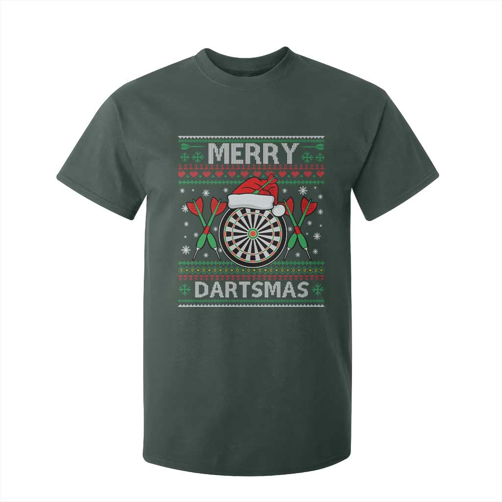 Christmas Dart Player Gift T Shirt For Kid Merry Dartsmas TS12 Dark Forest Green Print Your Wear