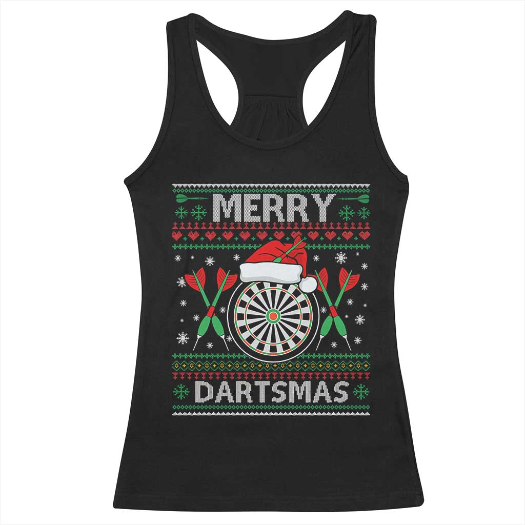 Christmas Dart Player Gift Racerback Tank Top Merry Dartsmas TS12 Black Print Your Wear