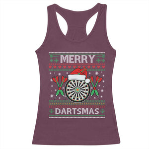 Christmas Dart Player Gift Racerback Tank Top Merry Dartsmas TS12 Maroon Print Your Wear