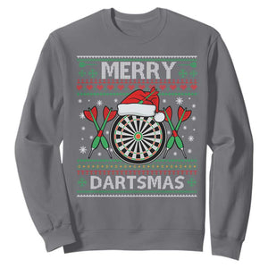 Christmas Dart Player Gift Sweatshirt Merry Dartsmas TS12 Charcoal Print Your Wear