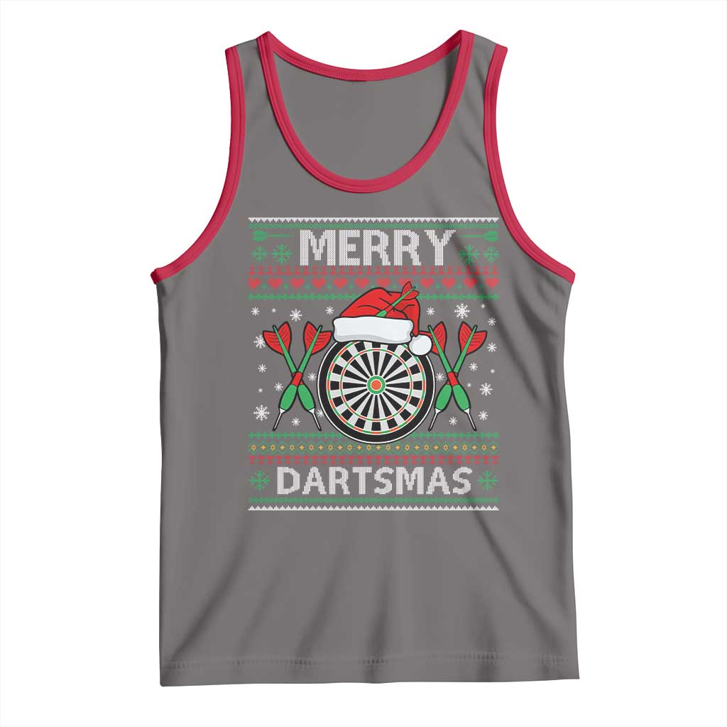 Christmas Dart Player Gift Tank Top Merry Dartsmas TS12 Deep Heather Red Print Your Wear