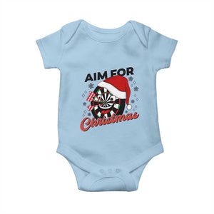 Funny Dart Player Aim For Christmas Baby Onesie Gift For Dartist TS12 Light Blue Print Your Wear