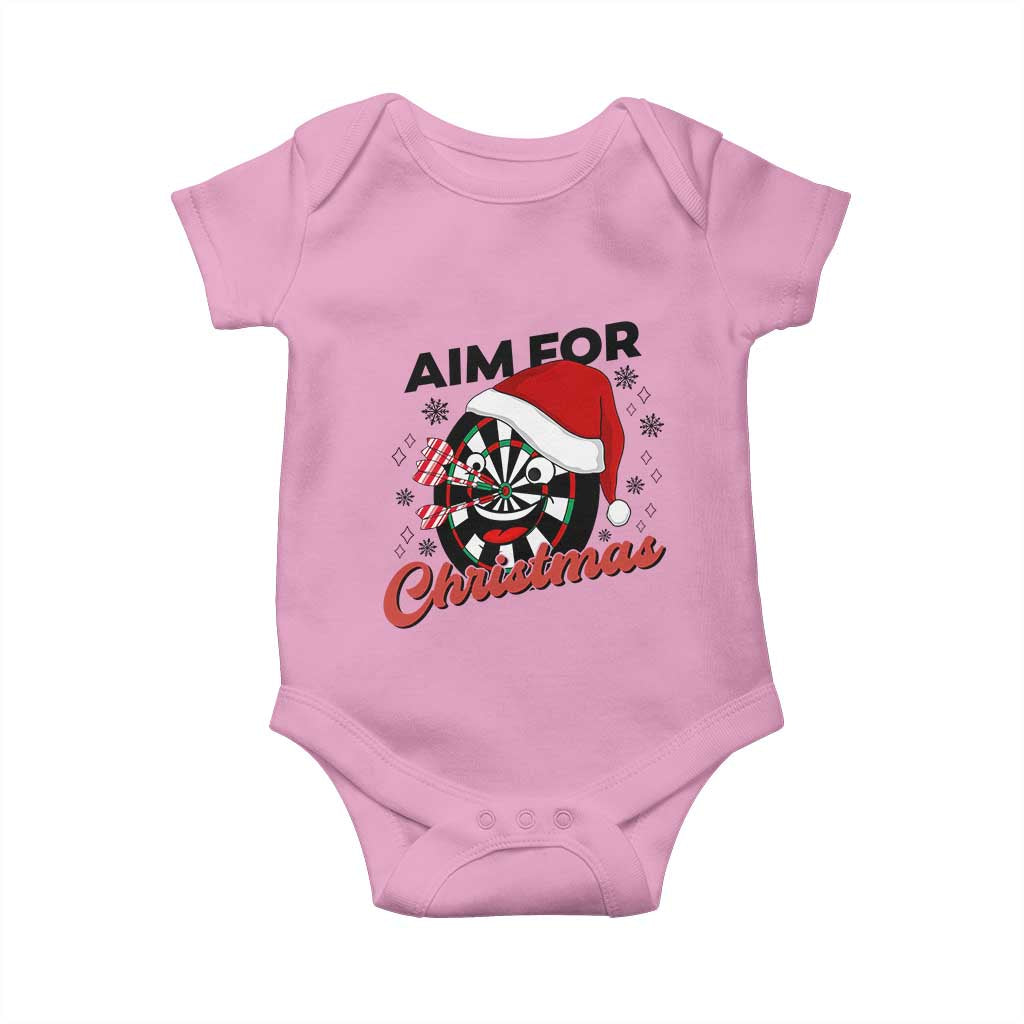 Funny Dart Player Aim For Christmas Baby Onesie Gift For Dartist TS12 Light Pink Print Your Wear