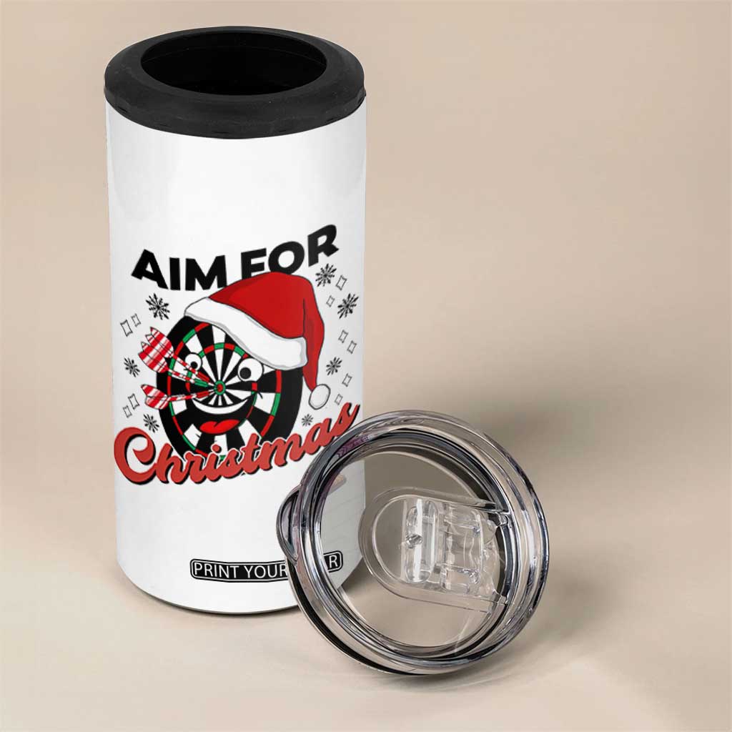 Funny Dart Player Aim For Christmas 4 in 1 Can Cooler Tumbler Gift For Dartist TS12 Print Your Wear