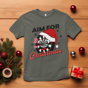 Funny Dart Player Aim For Christmas T Shirt Gift For Dartist TS12 Military Green Print Your Wear