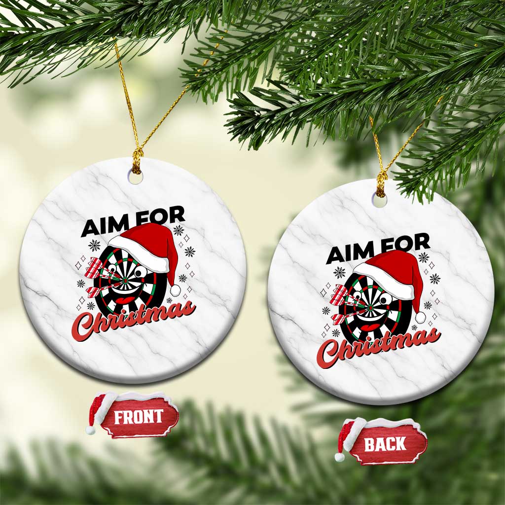 Funny Dart Player Aim For Christmas Ceramic Ornament Gift For Dartist TS12 1pc White Marble Print Your Wear