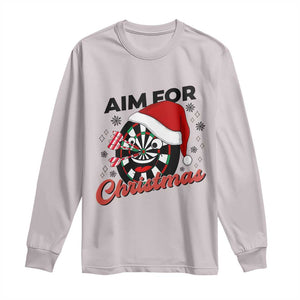 Funny Dart Player Aim For Christmas Long Sleeve Shirt Gift For Dartist TS12 Ice Gray Print Your Wear