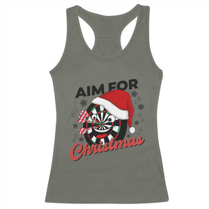 Funny Dart Player Aim For Christmas Racerback Tank Top Gift For Dartist TS12 Military Green Print Your Wear