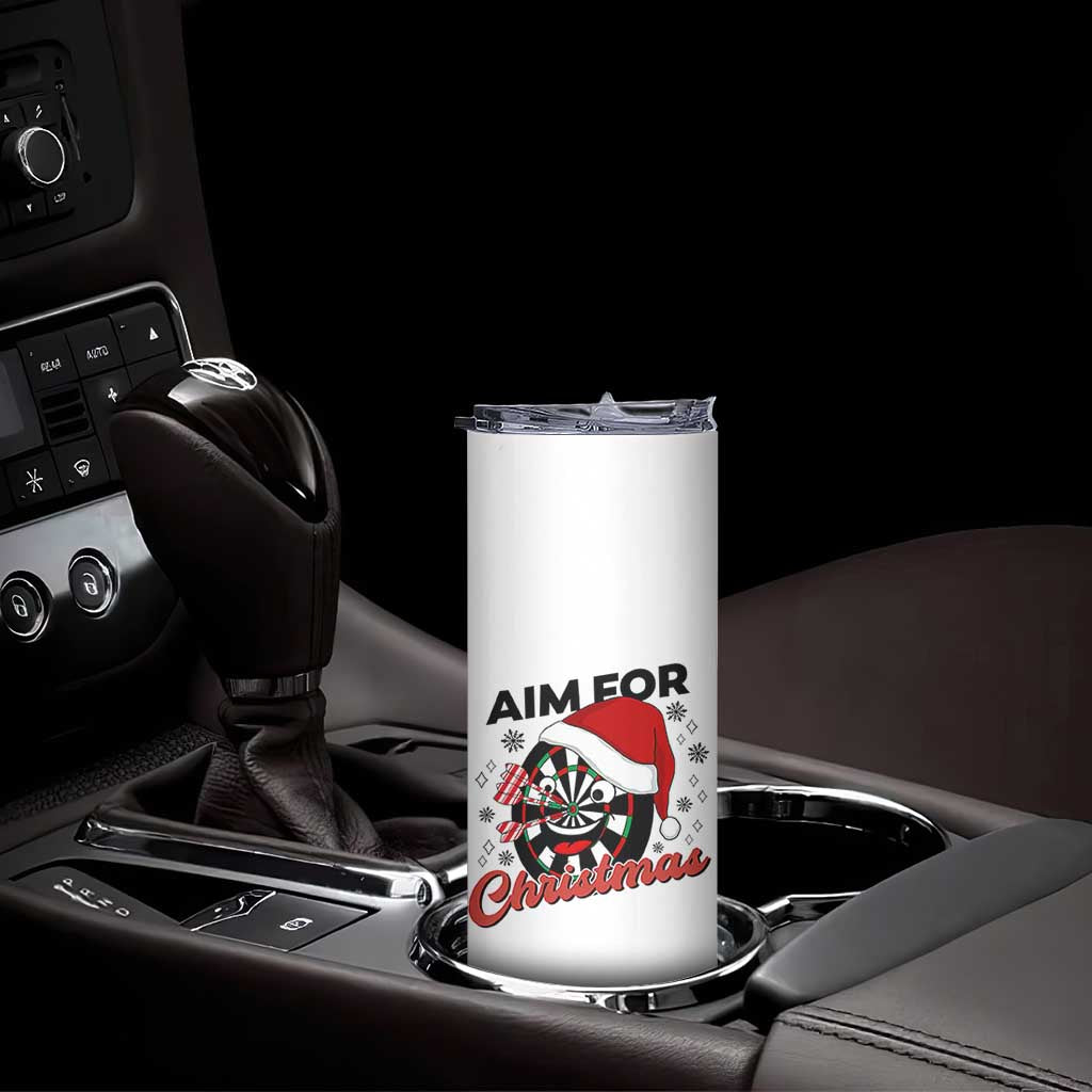 Funny Dart Player Aim For Christmas Skinny Tumbler Gift For Dartist TS12 Print Your Wear