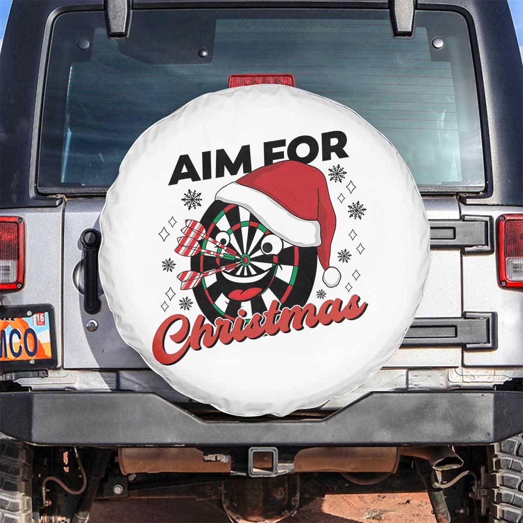 Funny Dart Player Aim For Christmas Spare Tire Cover Gift For Dartist TS12 No hole White Print Your Wear
