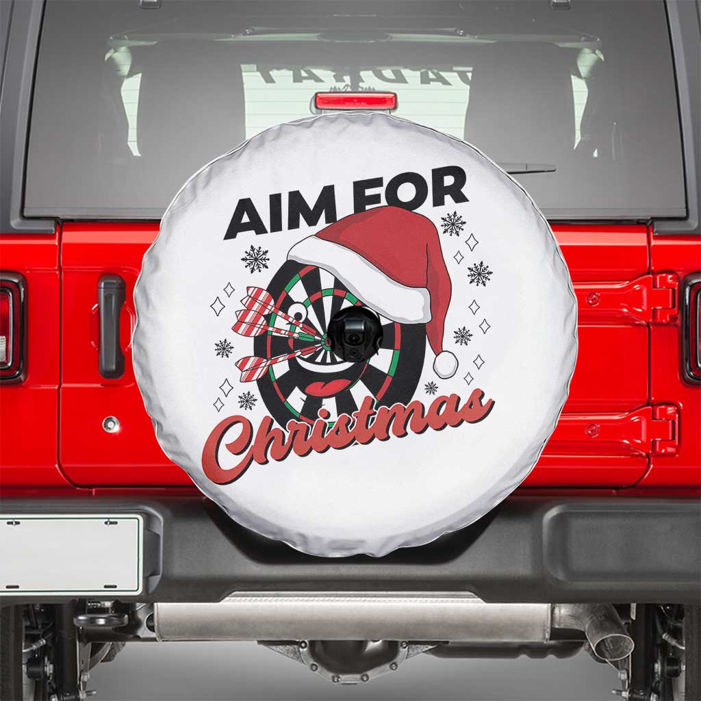 Funny Dart Player Aim For Christmas Spare Tire Cover Gift For Dartist TS12 White Print Your Wear
