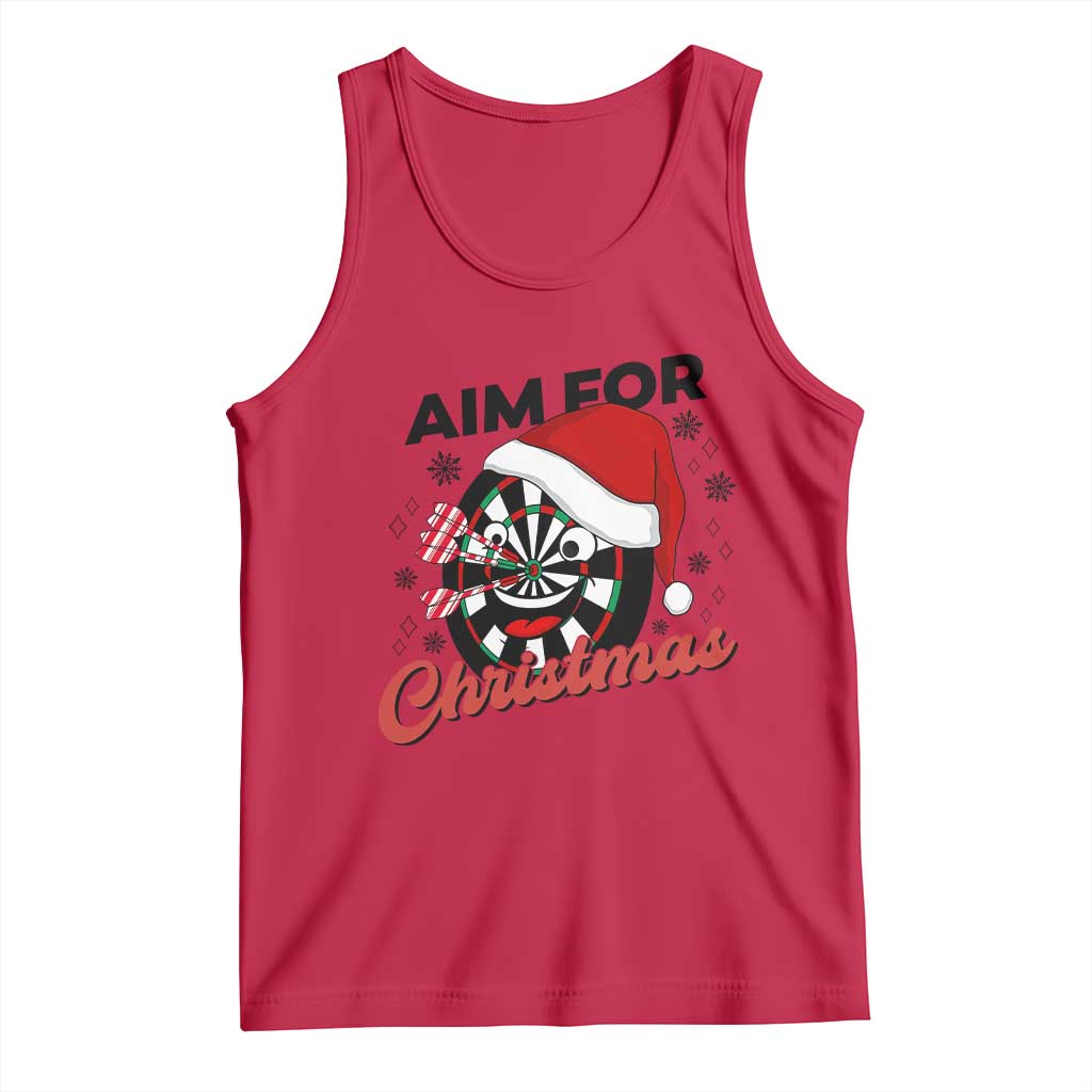 Funny Dart Player Aim For Christmas Tank Top Gift For Dartist TS12 Red Print Your Wear