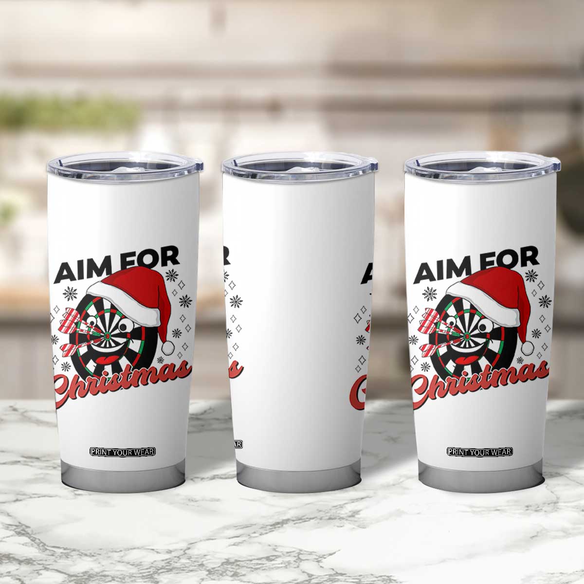 Funny Dart Player Aim For Christmas Tumbler Cup Gift For Dartist TS12 Print Your Wear