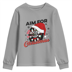 Funny Dart Player Aim For Christmas Youth Sweatshirt Gift For Dartist TS12 Sport Gray Print Your Wear