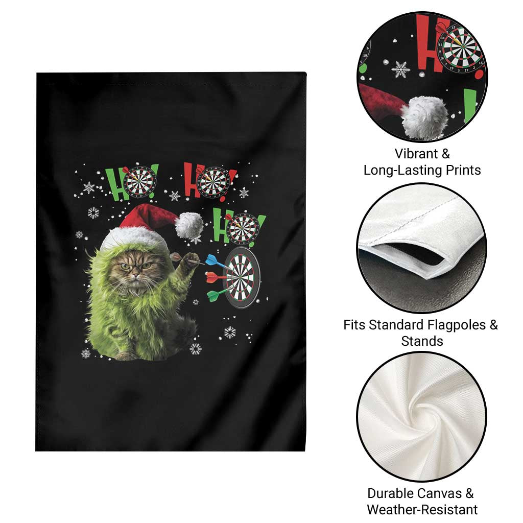 Funny Cat Throwing Dart Ho Ho Ho Garden Flag Christmas Gift For Dart Player TS12 Print Your Wear