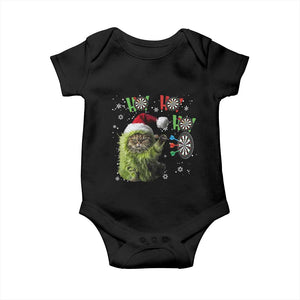 Funny Cat Throwing Dart Ho Ho Ho Baby Onesie Christmas Gift For Dart Player TS12 Black Print Your Wear