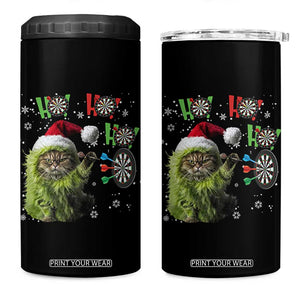 Funny Cat Throwing Dart Ho Ho Ho 4 in 1 Can Cooler Tumbler Christmas Gift For Dart Player TS12 One Size: 16 oz Black Print Your Wear