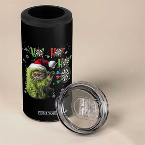 Funny Cat Throwing Dart Ho Ho Ho 4 in 1 Can Cooler Tumbler Christmas Gift For Dart Player TS12 Print Your Wear
