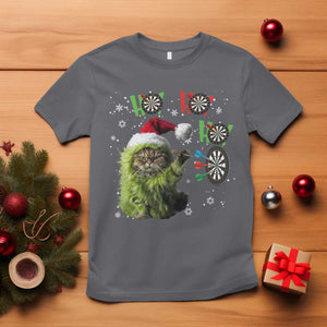 Funny Cat Throwing Dart Ho Ho Ho T Shirt Christmas Gift For Dart Player TS12 Charcoal Print Your Wear