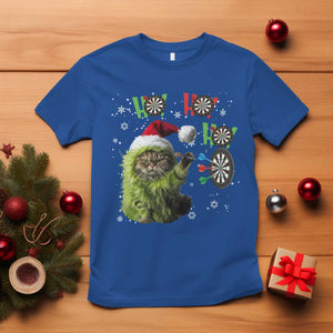 Funny Cat Throwing Dart Ho Ho Ho T Shirt Christmas Gift For Dart Player TS12 Royal Blue Print Your Wear