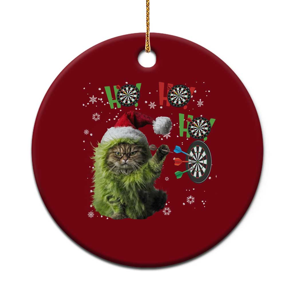 Funny Cat Throwing Dart Ho Ho Ho Ceramic Ornament Christmas Gift For Dart Player TS12 1pc Red Print Your Wear