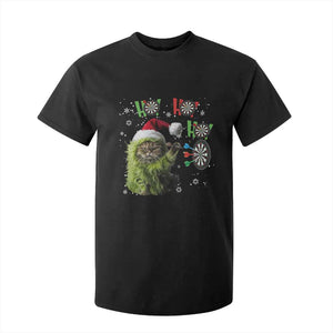 Funny Cat Throwing Dart Ho Ho Ho T Shirt For Kid Christmas Gift For Dart Player TS12 Black Print Your Wear