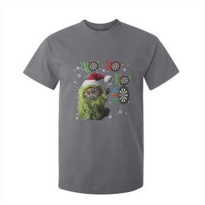 Funny Cat Throwing Dart Ho Ho Ho T Shirt For Kid Christmas Gift For Dart Player TS12 Charcoal Print Your Wear