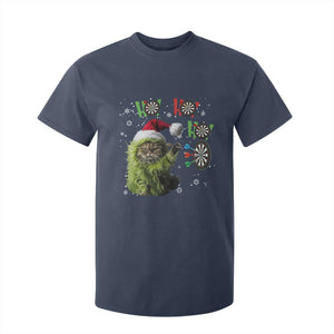 Funny Cat Throwing Dart Ho Ho Ho T Shirt For Kid Christmas Gift For Dart Player TS12 Navy Print Your Wear