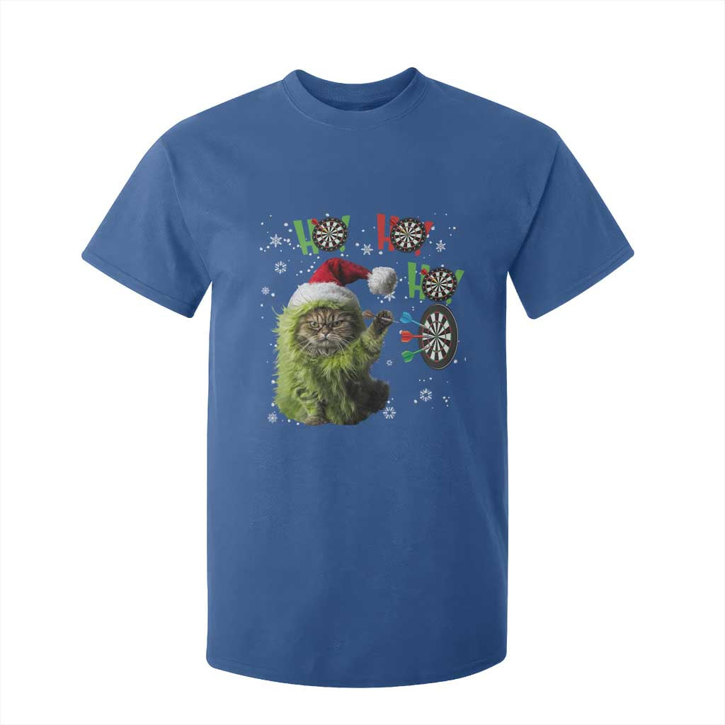 Funny Cat Throwing Dart Ho Ho Ho T Shirt For Kid Christmas Gift For Dart Player TS12 Royal Blue Print Your Wear