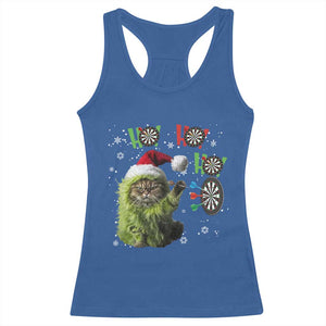 Funny Cat Throwing Dart Ho Ho Ho Racerback Tank Top Christmas Gift For Dart Player TS12 Royal Blue Print Your Wear